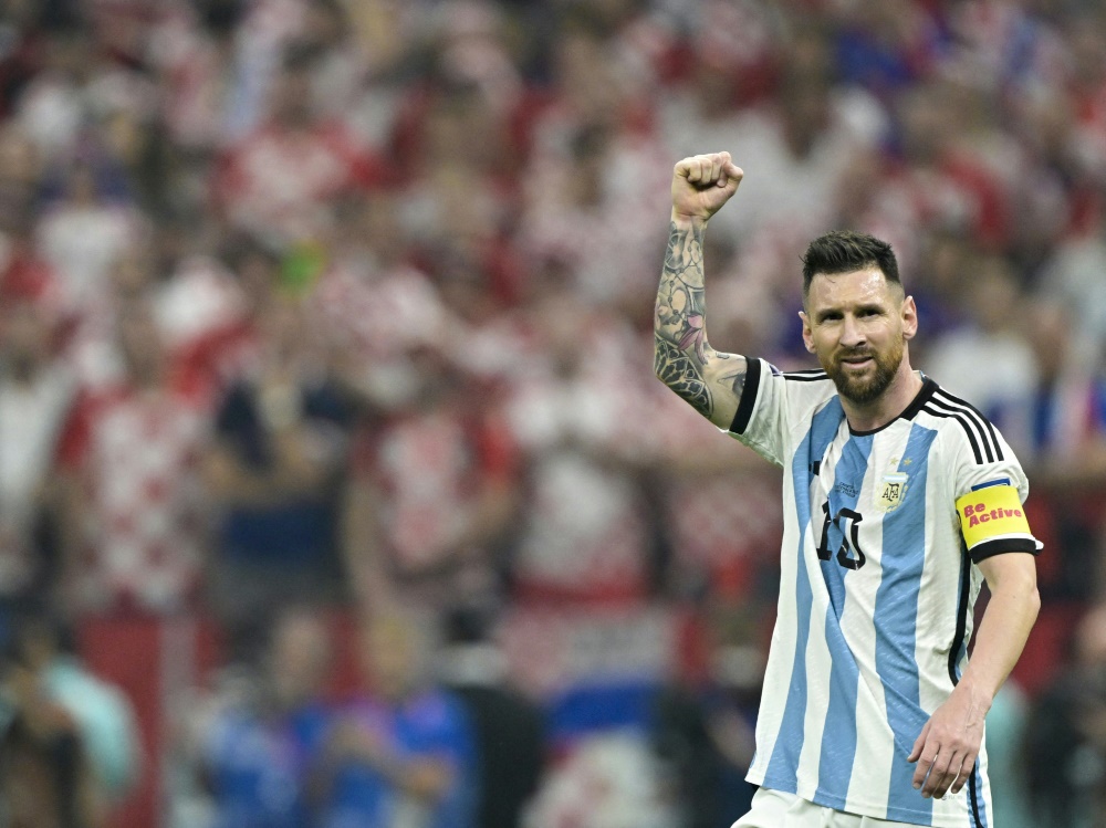 Lionel Messi wird am Sonntag im WM-Endspiel wohl seine letzte Partie bei einer Weltmeisterschaft bestreiten (Foto: AFP/SID/JUAN MABROMATA)
