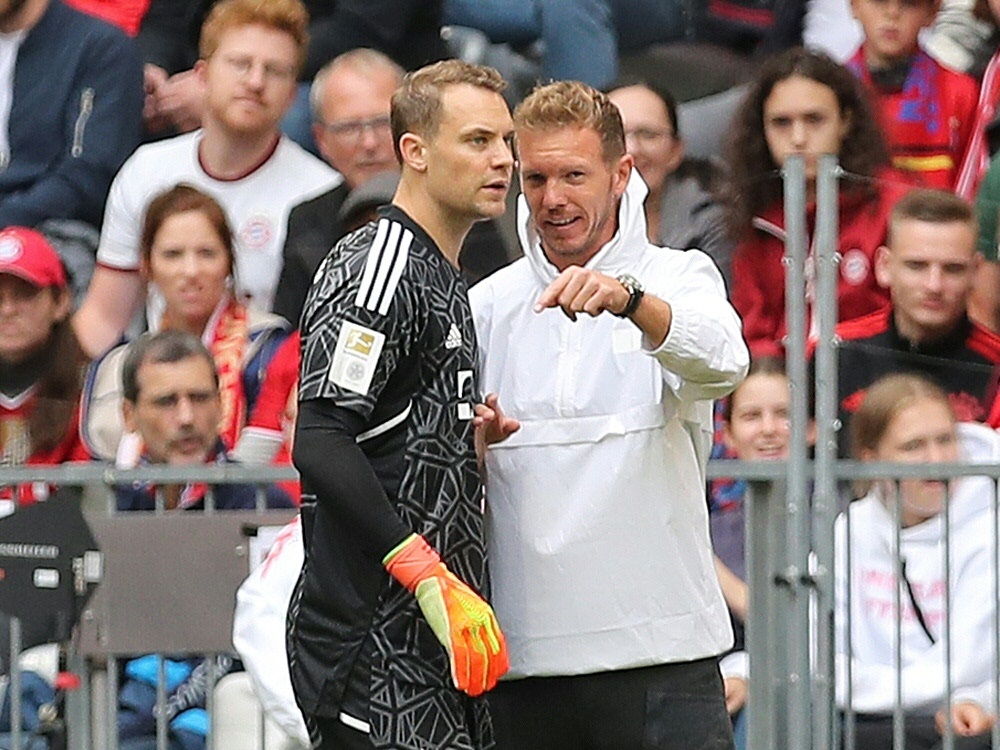Kapitän Manuel Neuer und Trainer Julian Nagelsmann (Foto: FIRO/FIRO/SID)