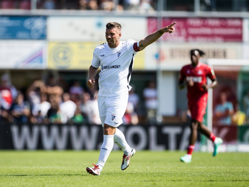 Lukas Podolski im Spiel gegen seinen Ex-Klub (Foto: IMAGO/Wunderl/IMAGO/Wunderl/SID/IMAGO/BEAUTIFUL SPORTS/Wunderl)