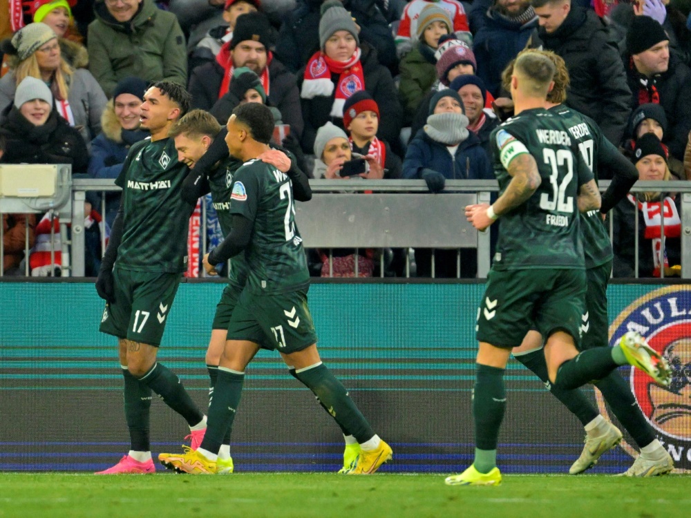 Werder Bremen gewinnt bei den Bayern (Foto: IMAGO/Bernd Feil/IMAGO/Bernd Feil/SID/IMAGO/Bernd Feil/M.i.S.)