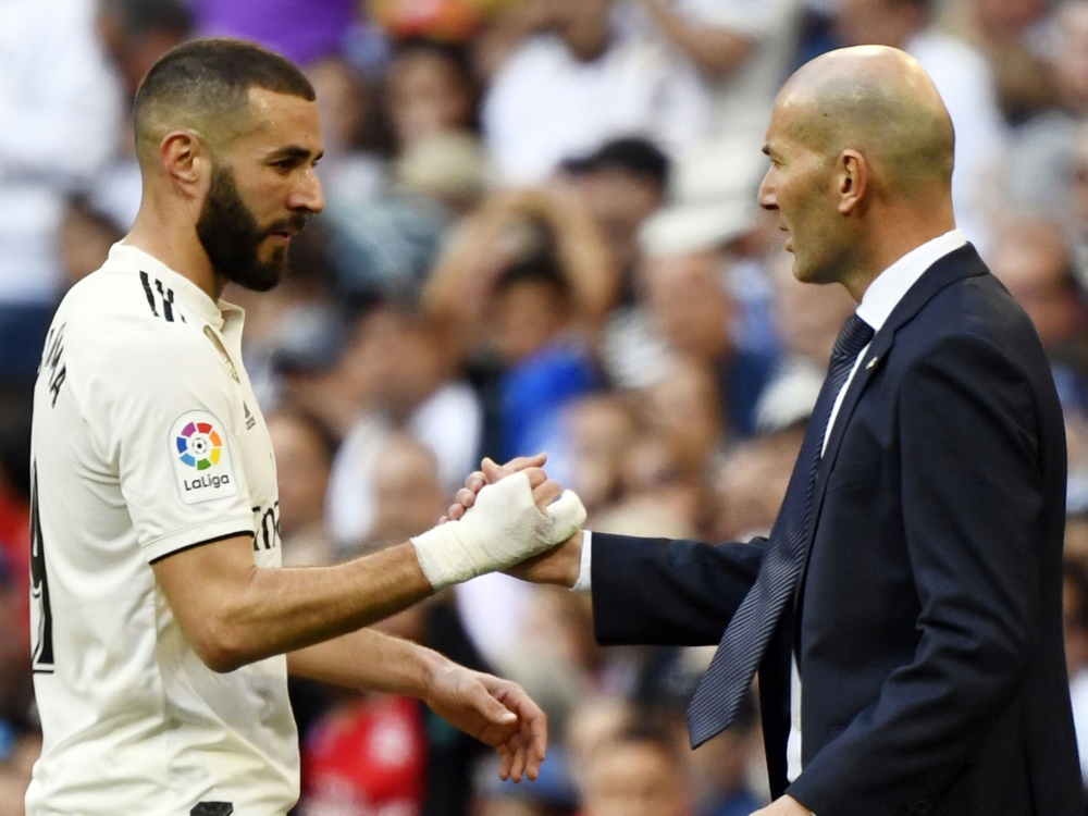 Zidane (r.) hat zum Trainer-Comeback einen Sieg gefeiert