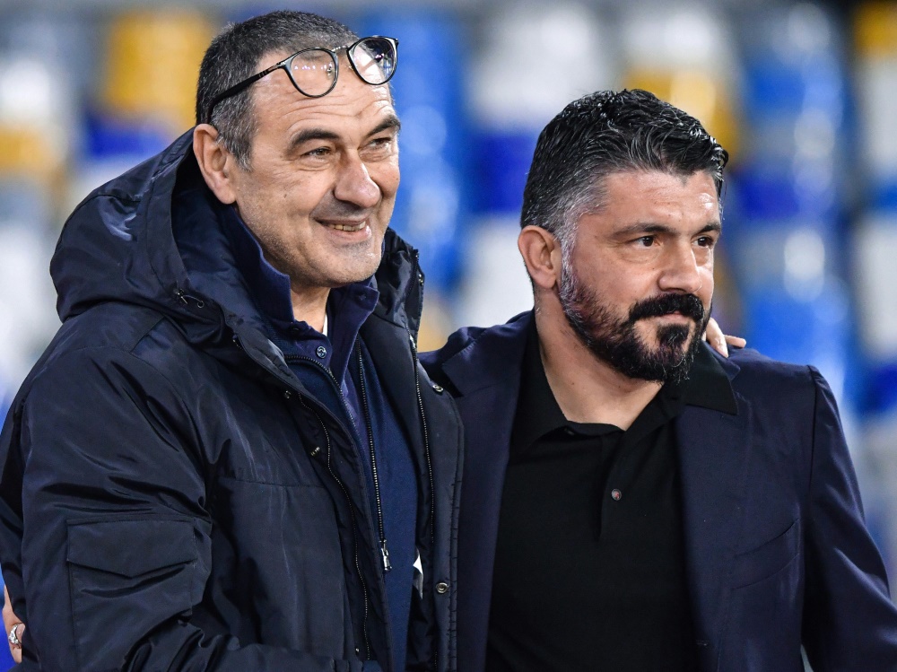 Gattuso (r.) und Neapel schlagen Maurizio Sarris Juve