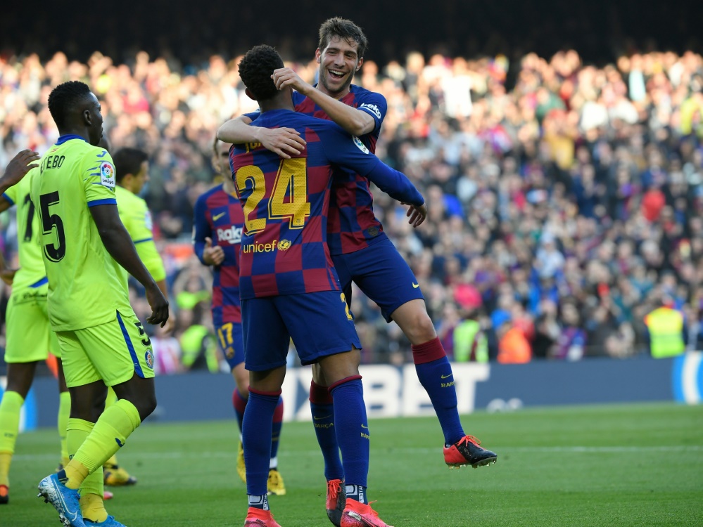 Der FC Barcelona bejubelt einen 2:1-Erfolg gegen Getafe