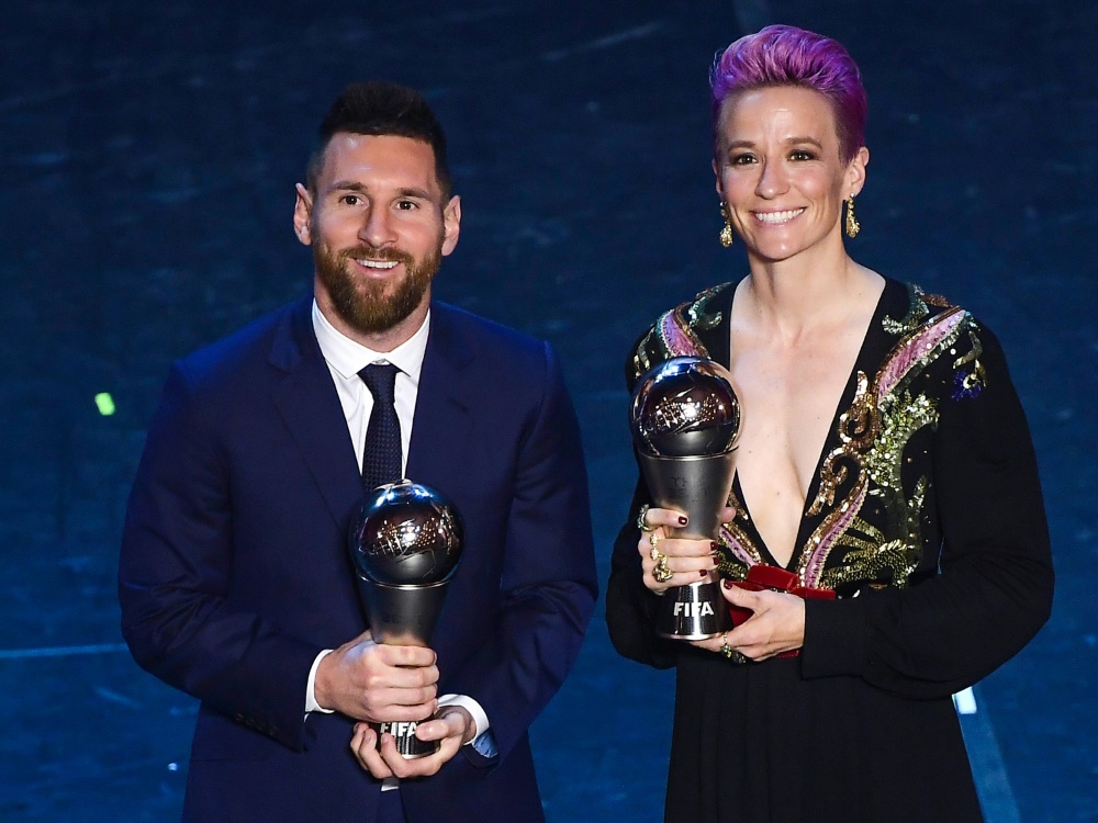 Weltfußballer 2019: Rapinoe (r.) und Messi (l.)