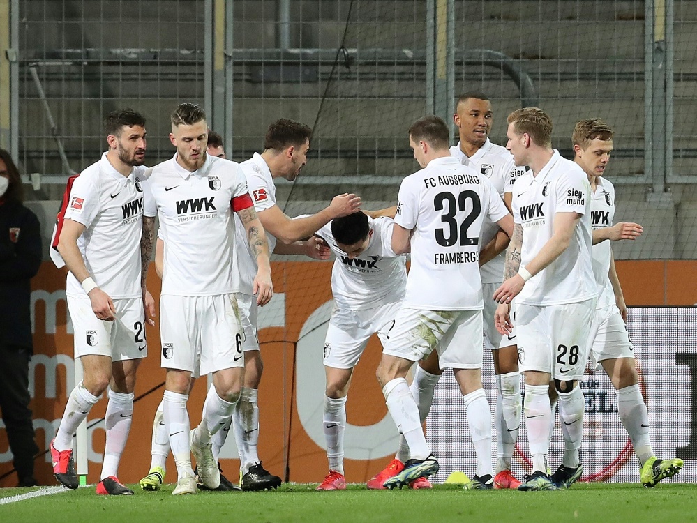 Der FC Augsburg beim Sieg gegen Borussia Mönchengladbach