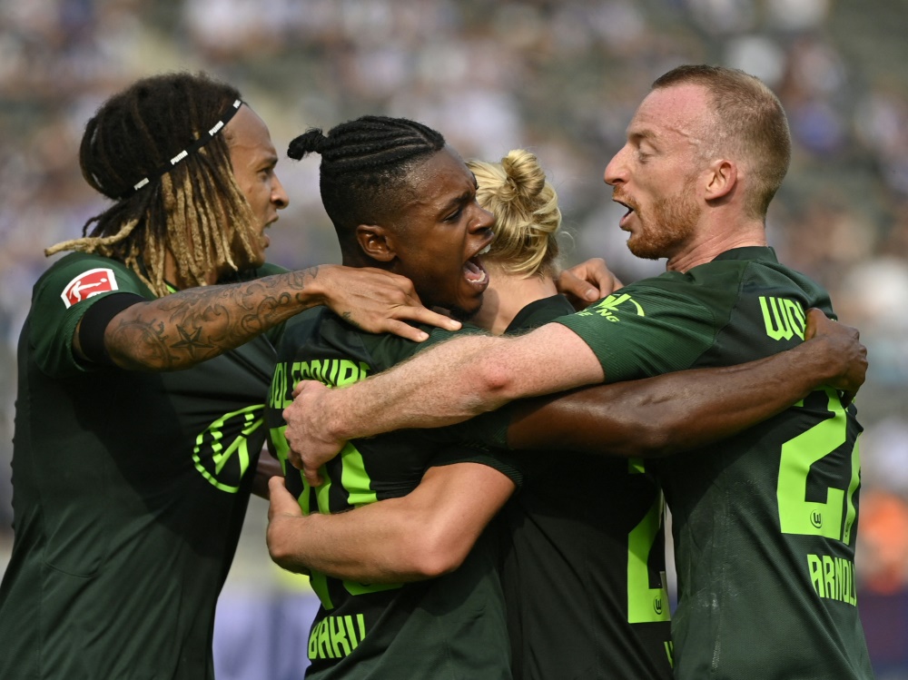 Der VfL Wolfsburg gewinnt in Berlin 2:1 (Foto: SID)