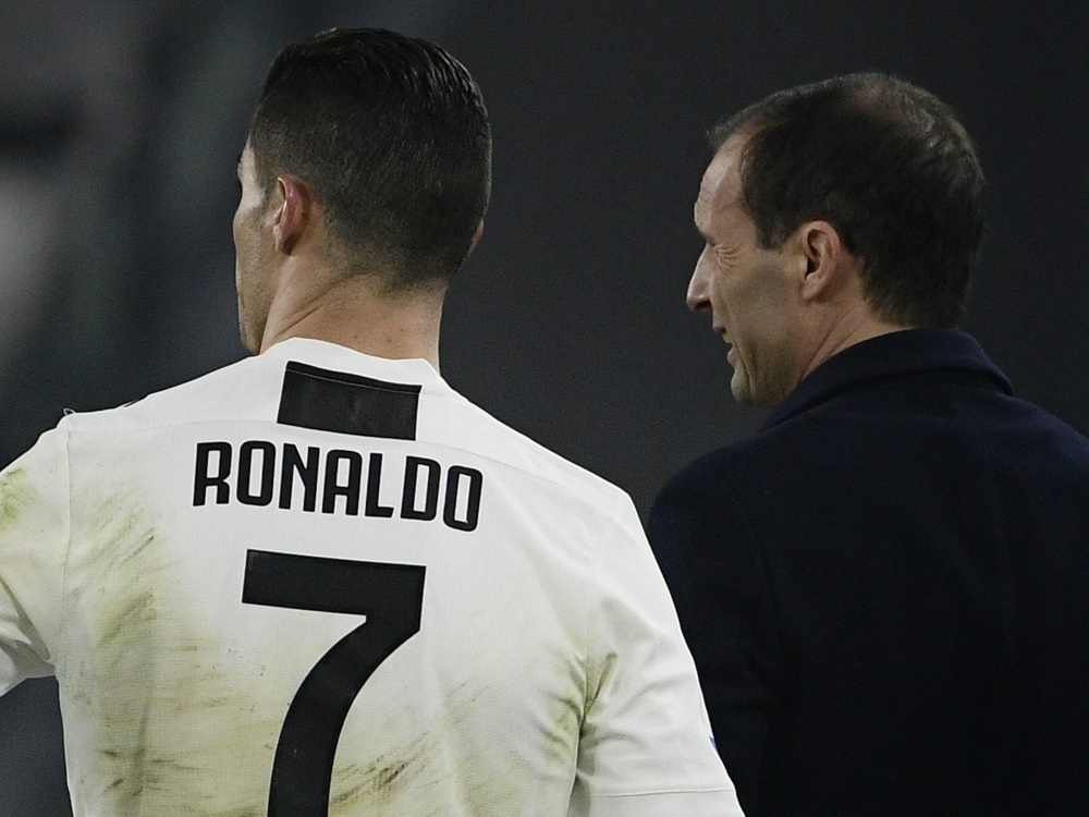 Cristiano Ronaldo und Juve-Coach Massimiliano Allegri (Foto: SID)