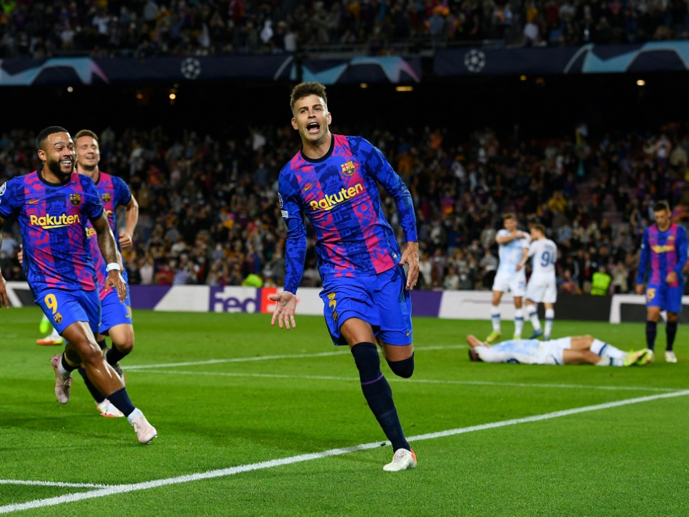 Pique erzielt den Siegtreffer für den FC Barcelona (Foto: SID)
