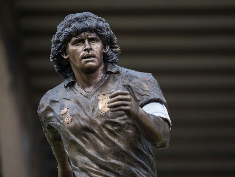 Bronzestatue von Diego Maradona in Neapel (Foto: SID)