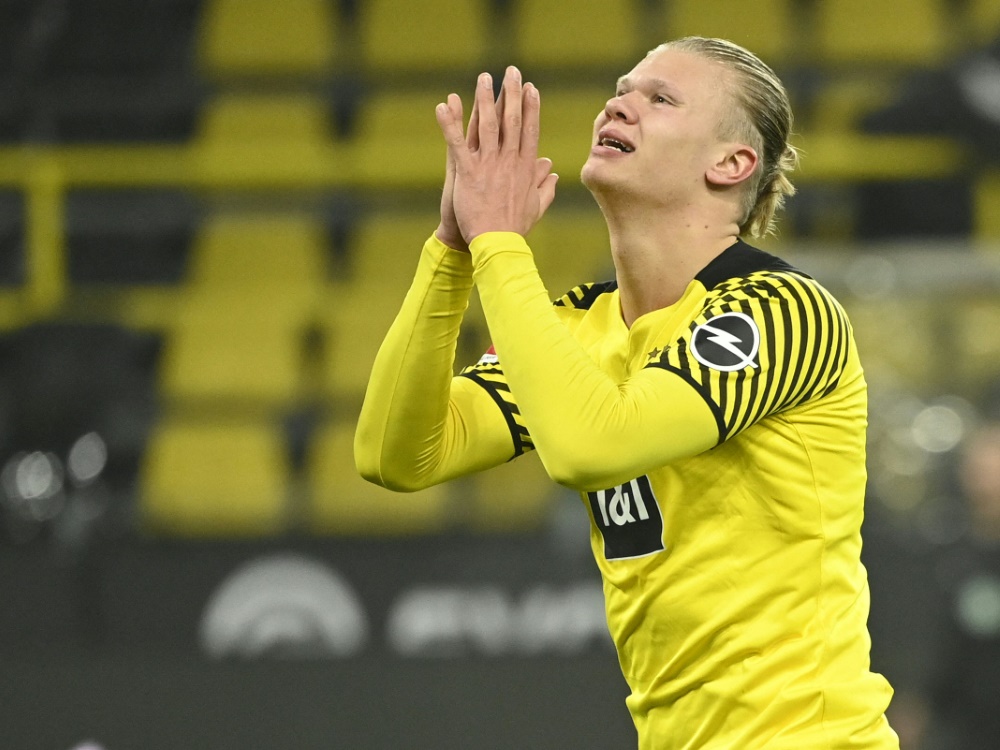 Erling Haaland muss bis spätestens 30. April die Ausstiegsklausel bei Borussia Dortmund ziehen (Foto: SID)