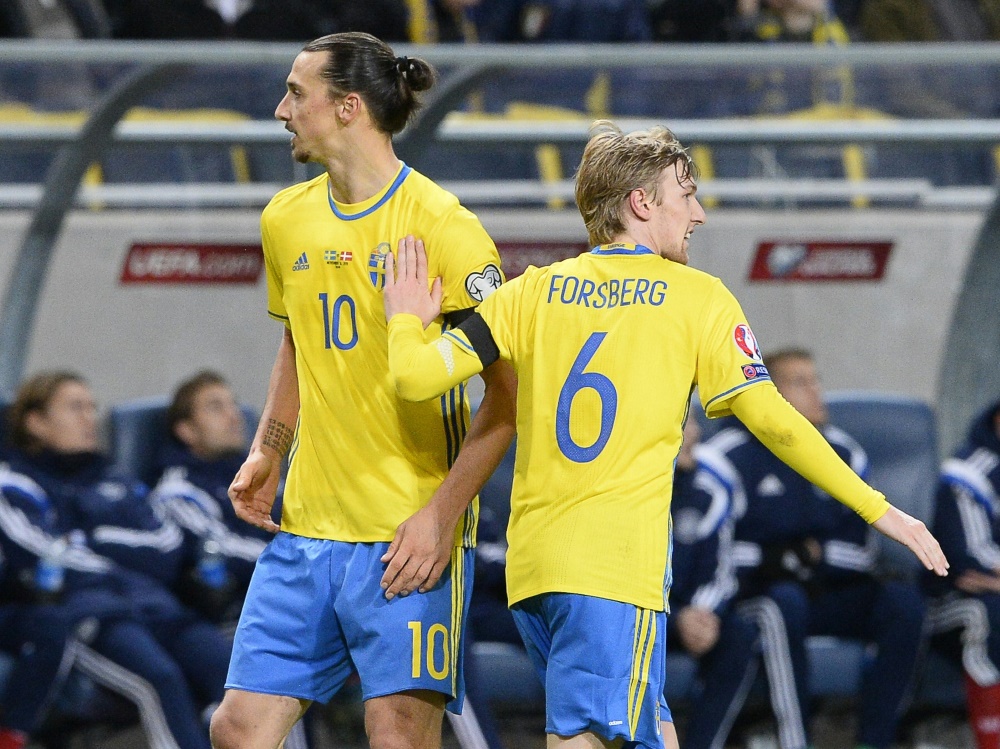 Forsberg und Ibrahimovic sollen Schweden zur WM führen (Foto: SID)