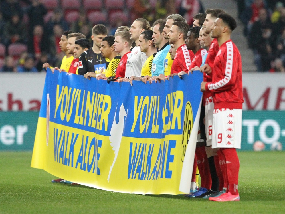 Mainz 05 sammelt 50.000 für die Ukraine (Foto: SID)