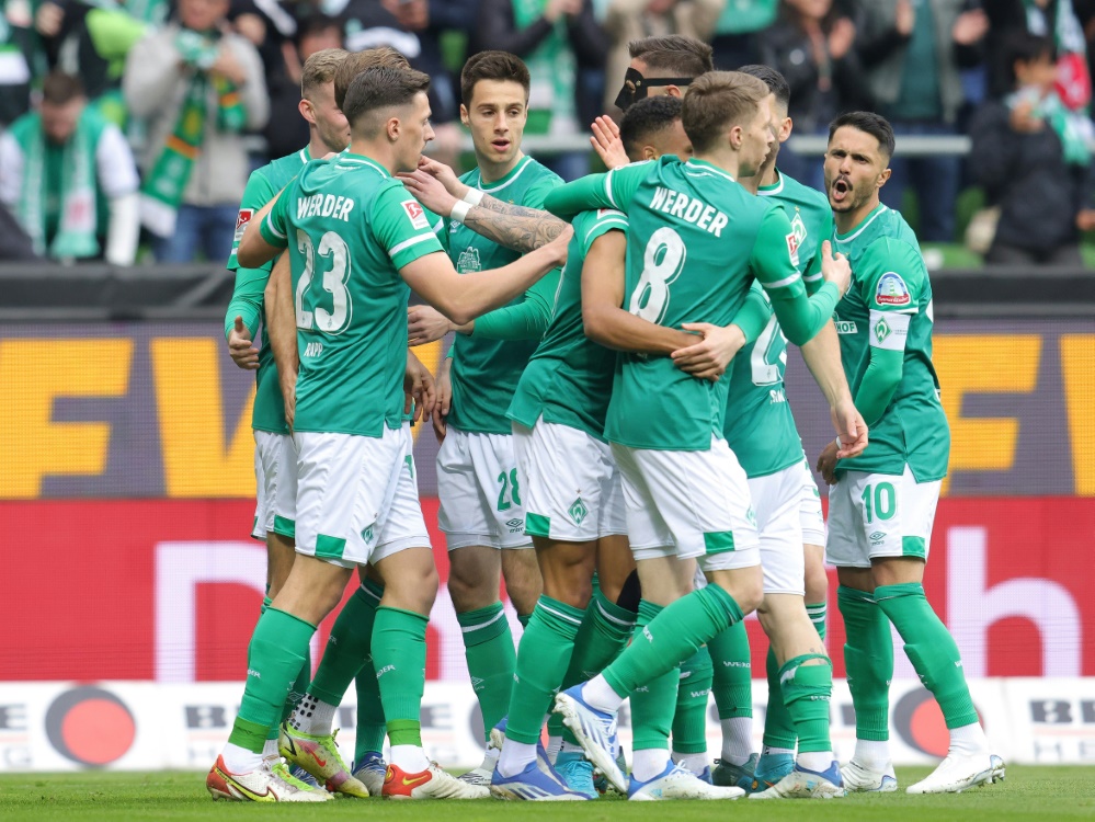 Werder will am letzten Spieltag den Aufstieg klarmachen (Foto: FIRO/FIRO/SID)