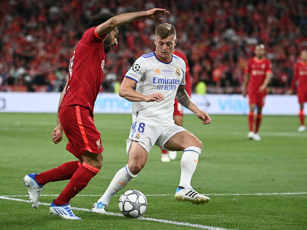 Champions-League-Sieger 2022: Kroos und Real Madrid (Foto: AFP/SID/ANNE-CHRISTINE POUJOULAT)