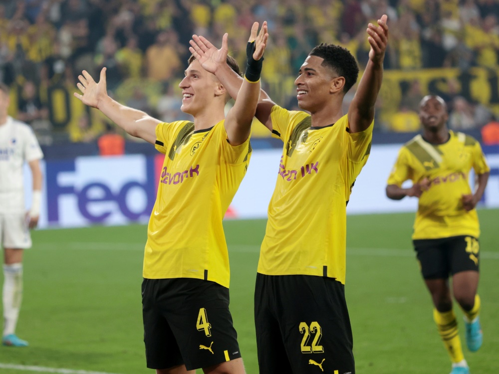 Dortmund feiert 3:0-Heimsieg gegen Kopenhagen (Foto: FIRO/FIRO/SID)