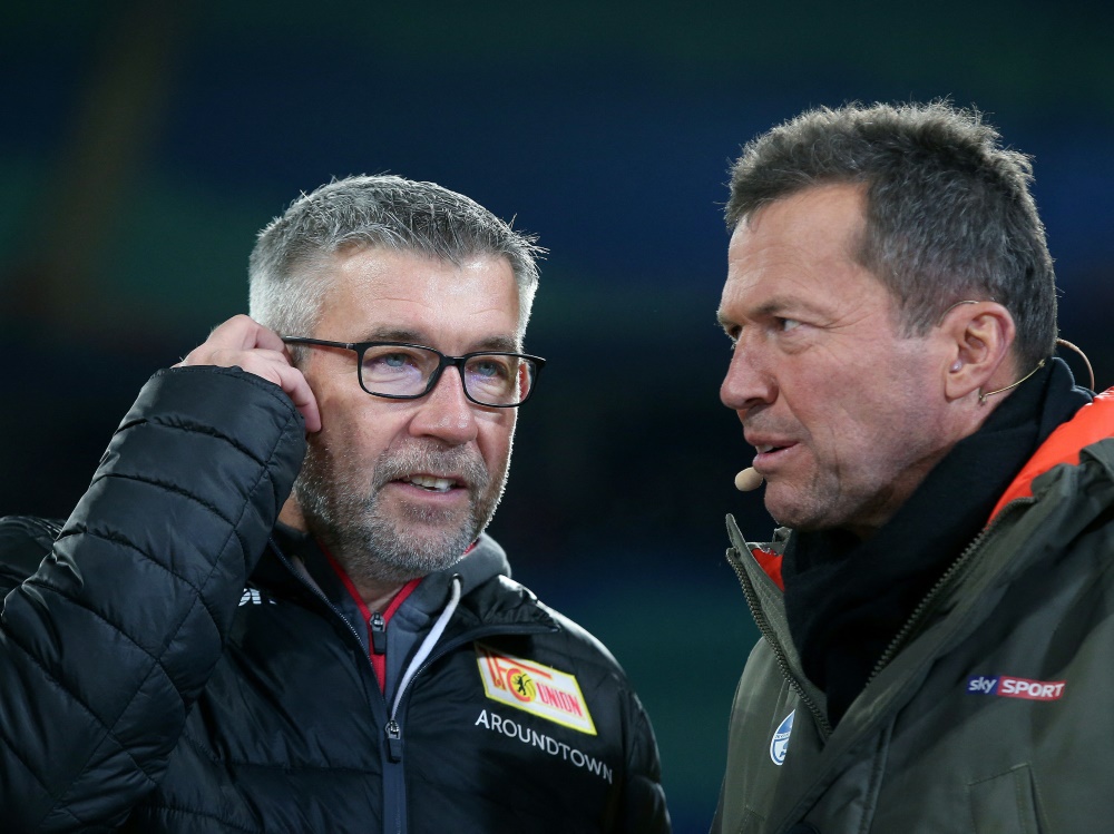 Lothar Matthäus mit Union Berlins Trainer Urs Fischer (Foto: AFP/SID/RONNY HARTMANN)