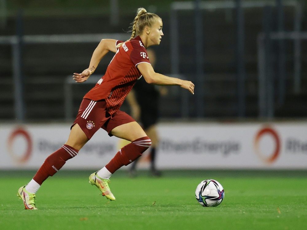 Giulia Gwinn strebt Titel mit dem FC Bayern München an (Foto: FIRO/FIRO/SID)