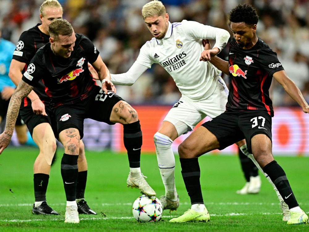 RB Leipzig verliert mit 0:2 gegen Real Madrid (Foto: AFP/SID/JAVIER SORIANO)