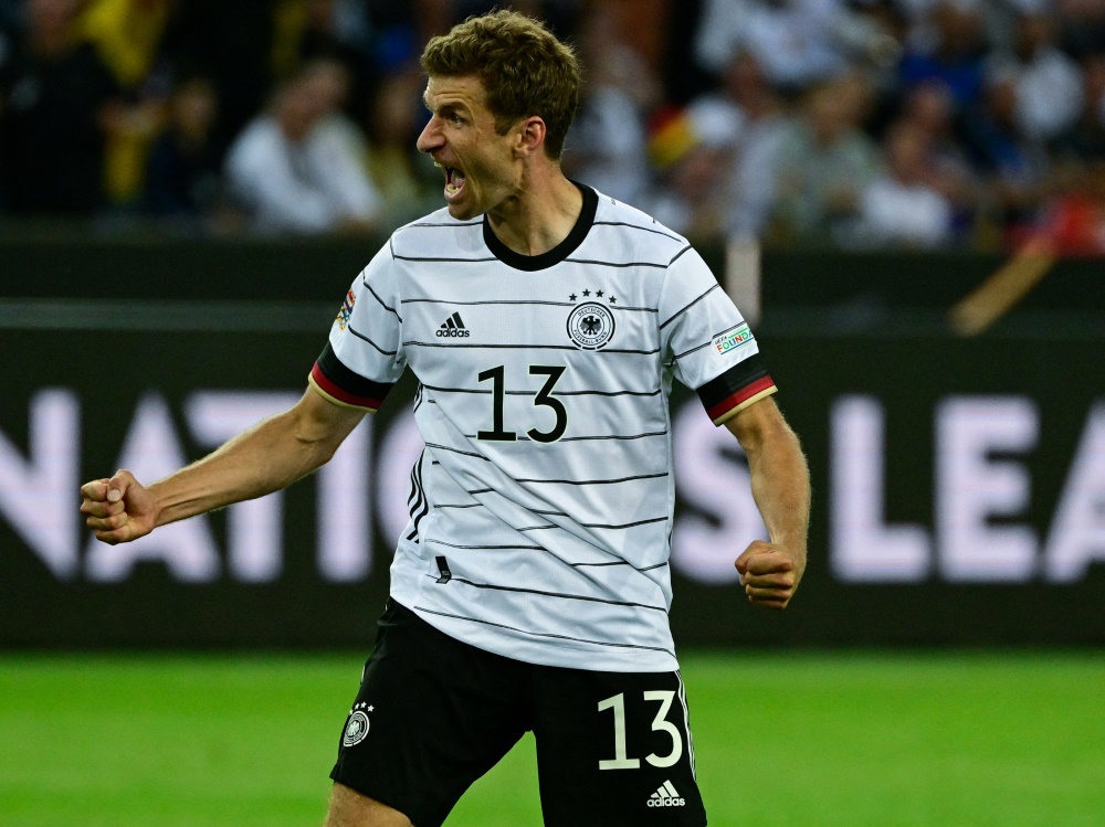 Kapitän gegen Ungarn: Thomas Müller (Foto: AFP/SID/JOHN MACDOUGALL)