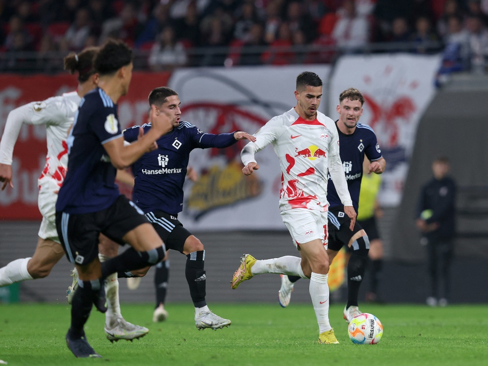 Leipzig setzt sich gegen Hamburg im DFB-Pokal durch (Foto: AFP/SID/RONNY HARTMANN)