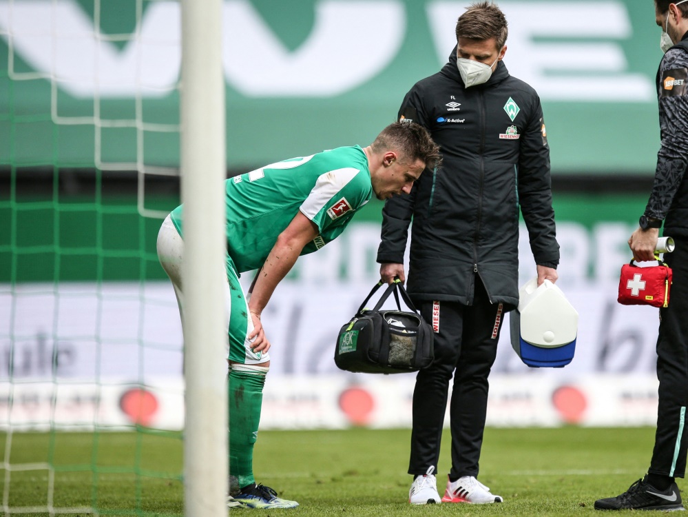 Bremens Kapitän Marco Friedl plagen Adduktorenprobleme (Foto: AFP/POOL/SID/CATHRIN MUELLER)