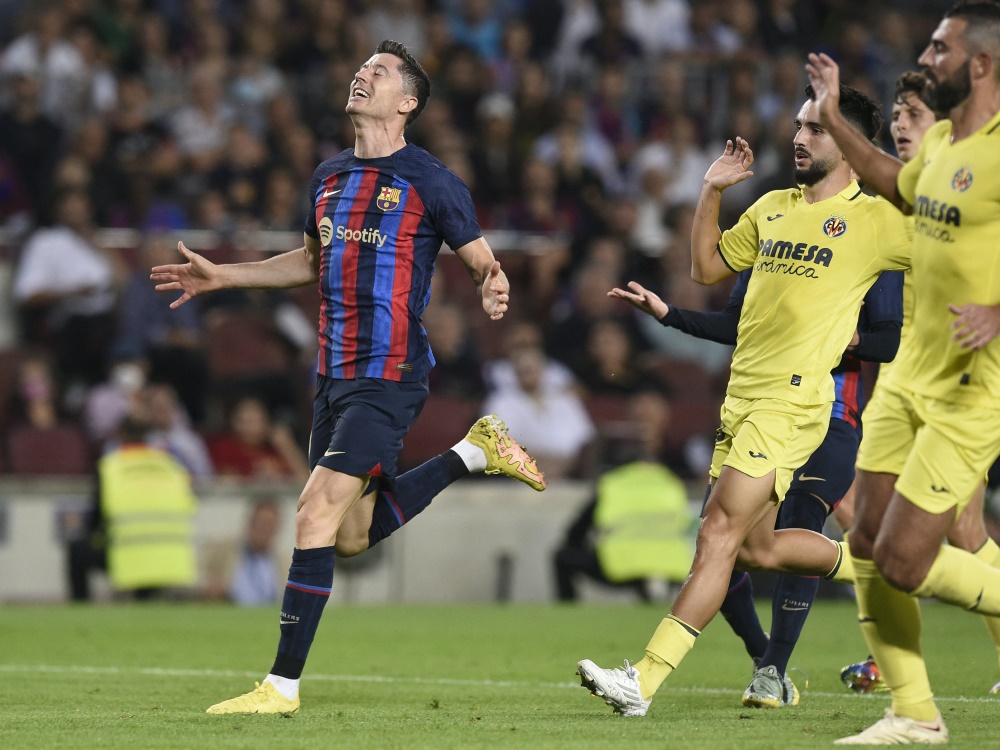 Lewandowski schießt Barcelona zum Sieg gegen Villarreal (Foto: AFP/SID/JOSEP LAGO)
