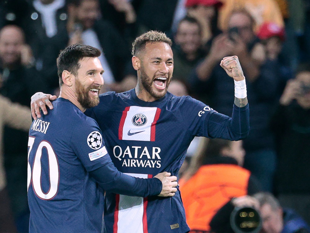 Lionel Messi (l.) und Neymar waren in torlaune (Foto: AFP/SID/GEOFFROY VAN DER HASSELT)