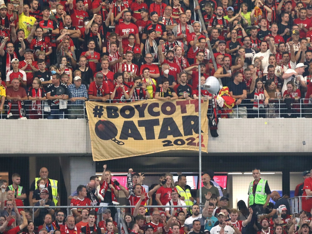 Die WM in Katar steht bei vielen Fans in der Kritik (Foto: FIRO/FIRO/SID)