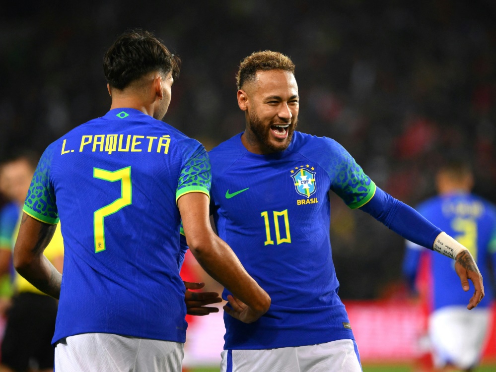 Brasilien um Neymar darf zu 20 Prozent im Finale jubeln (Foto: AFP/SID/ANNE-CHRISTINE POUJOULAT)