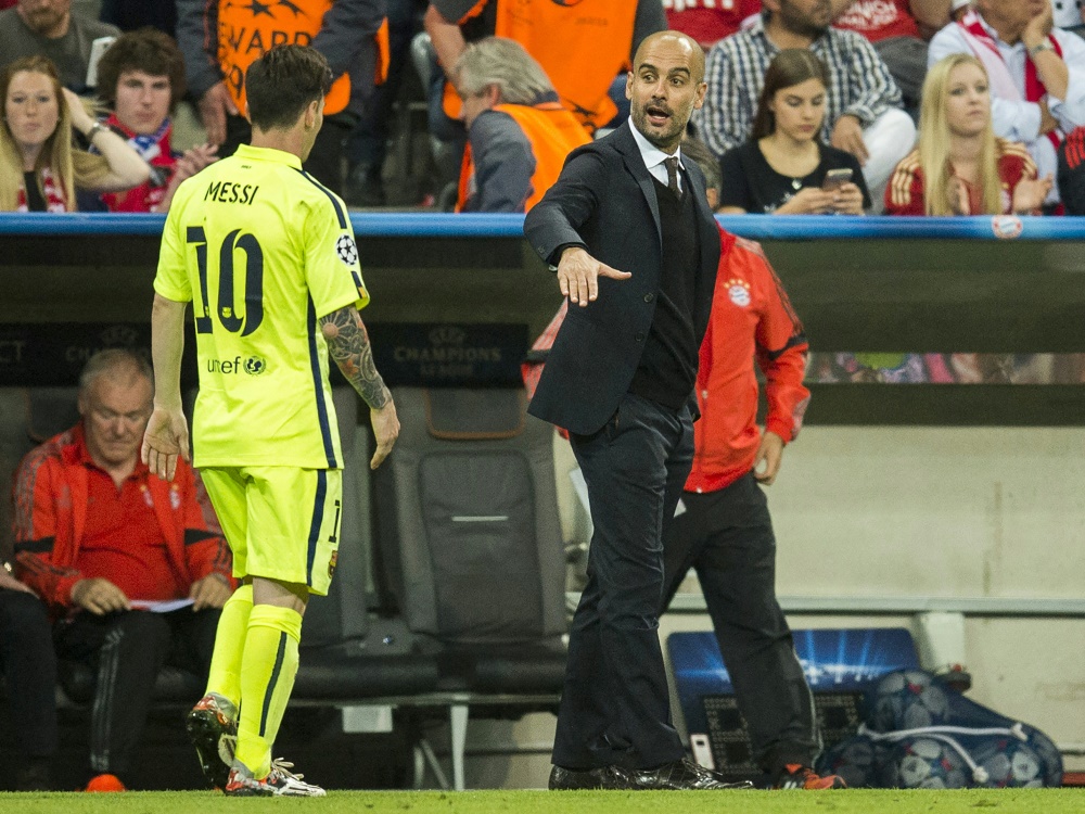 Star-Trainer Pep Guardiola würdigt Lionel Messi (Foto: AFP/SID/ODD ANDERSEN)