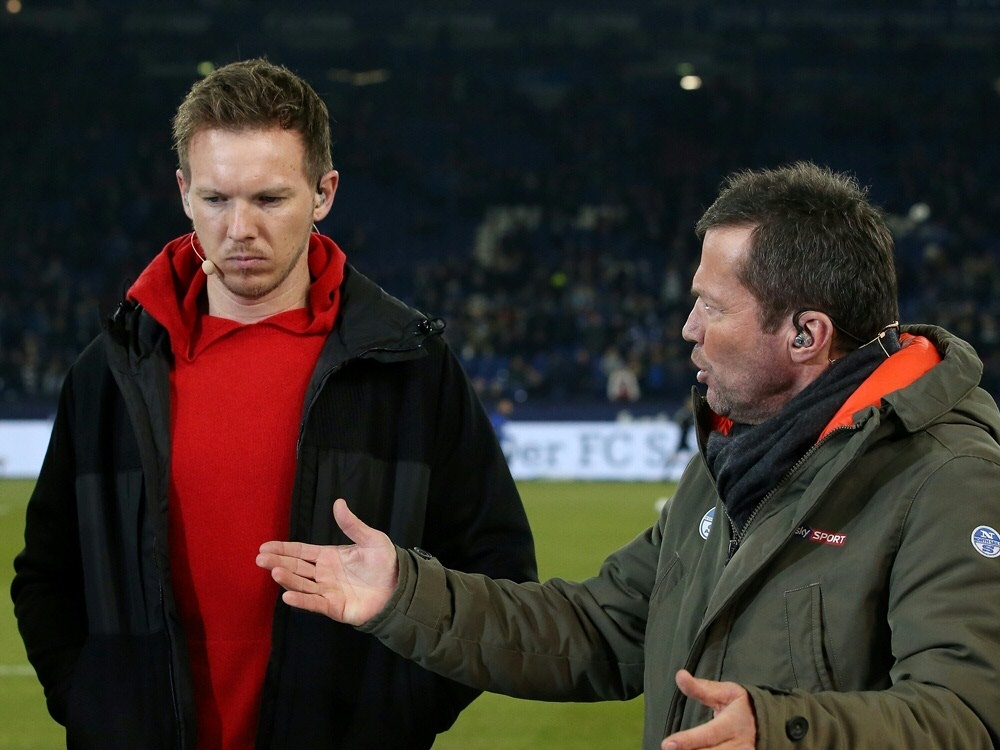 Trainer Julian Nagelsmann und Lothar Matthäus (r.) (Foto: FIRO/FIRO/SID)