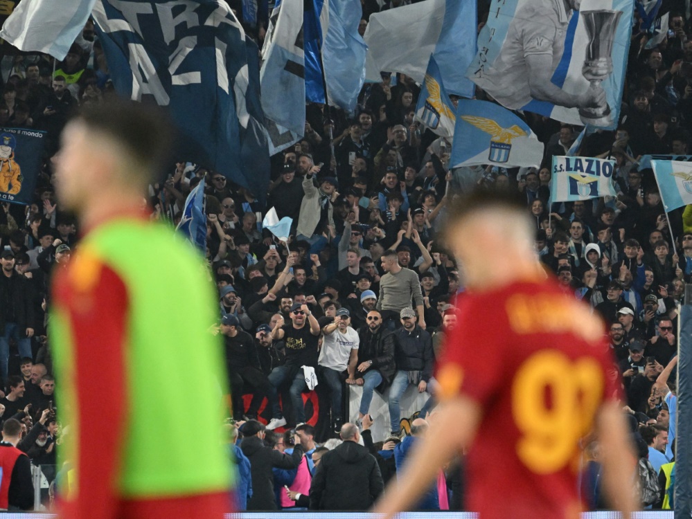 Lazio gewann das Römer Derby mit 1:0 (Foto: AFP/SID/ALBERTO PIZZOLI)