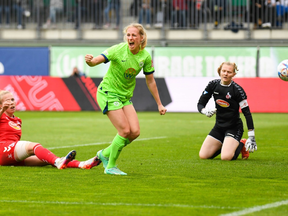Kantersieg gegen Köln: Wolfsburg bleibt an Bayern dran (Foto: IMAGO/Ines Hähnel/IMAGO/Ines Hähnel/SID/IMAGO/Ines Hähnel)