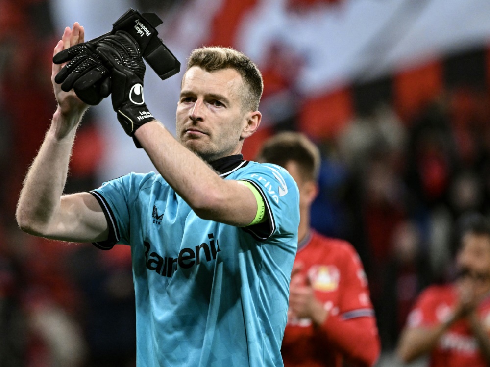 Lukas Hradecky will mit Bayer ins Europa-League-Finale (Foto: AFP/SID/INA FASSBENDER)