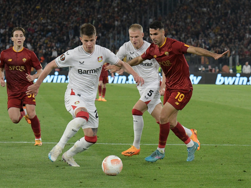 Leverkusen verlor das Hinspiel in Rom mit 0:1 (Foto: IMAGO/Action Plus/IMAGO/Action Plus/SID/IMAGO/AllShotLive)