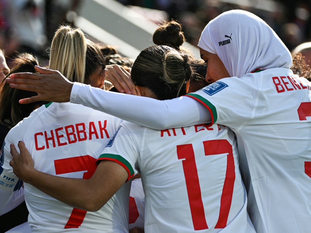 Erster WM-Sieg: Marokko bejubelt Ibtissam Jraidi (Foto: AFP/SID/BRENTON EDWARDS)