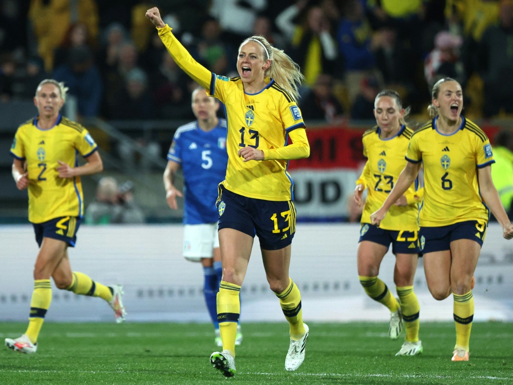 Amanda Ilestedt trifft doppelt für Schweden (Foto: AFP/SID/MARTY MELVILLE)