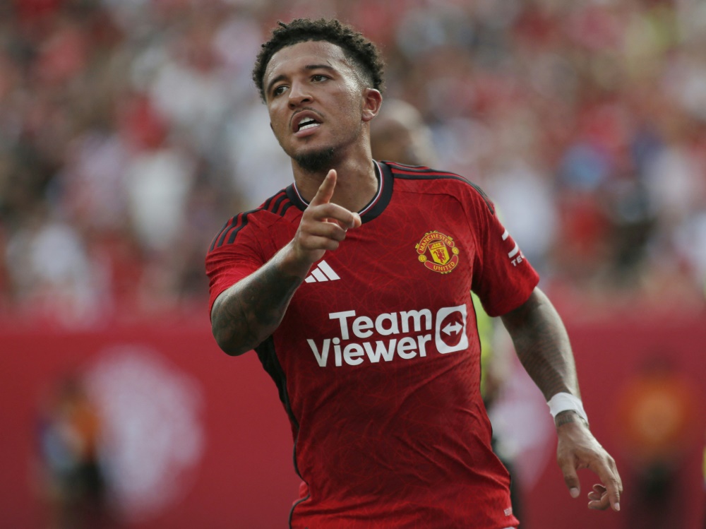 Sancho wechselte 2021 für 85 Millionen zu United (Foto: AFP/SID/LEONARDO MUNOZ)