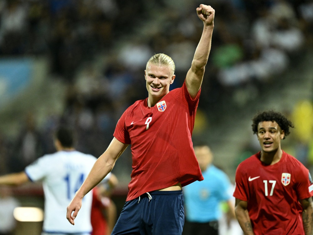 Haaland erziehlte in 27 Spielen für Norwegen 27 Tore (Foto: AFP/SID/JEWEL SAMAD)