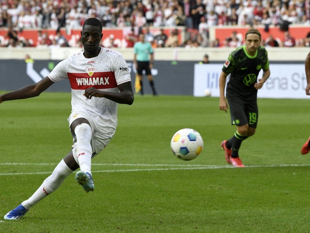 Serhou Guirassy ist gegen Dortmund wohl dabei (Foto: AFP/SID/THOMAS KIENZLE)