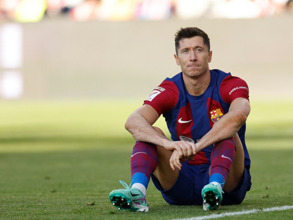 Barcelonas Robert Lewandowski ging leer aus. (Foto: AFP/SID/OSCAR DEL POZO)