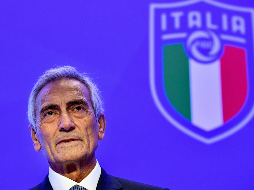 Italiens Verbandschef Gabriele Gravina (Foto: AFP/SID/ALBERTO PIZZOLI)