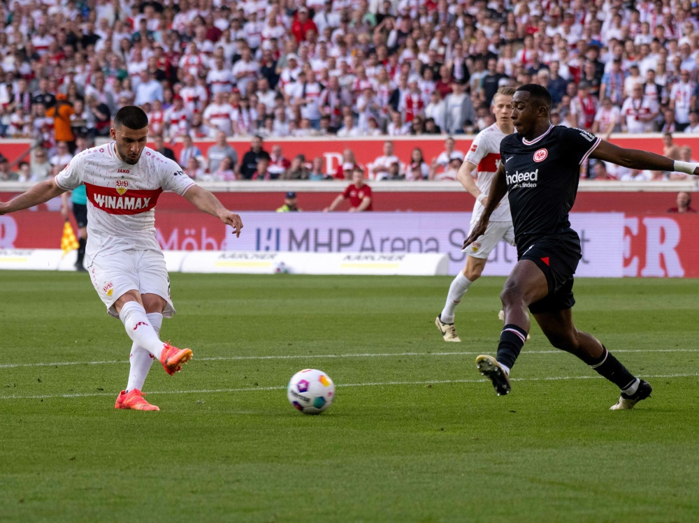 Deniz Undav erzielt das 2:0 für den VfB Stuttgart (Foto: IMAGO/Hartenfelser/IMAGO/Hartenfelser/SID/IMAGO/Peter Hartenfelser)