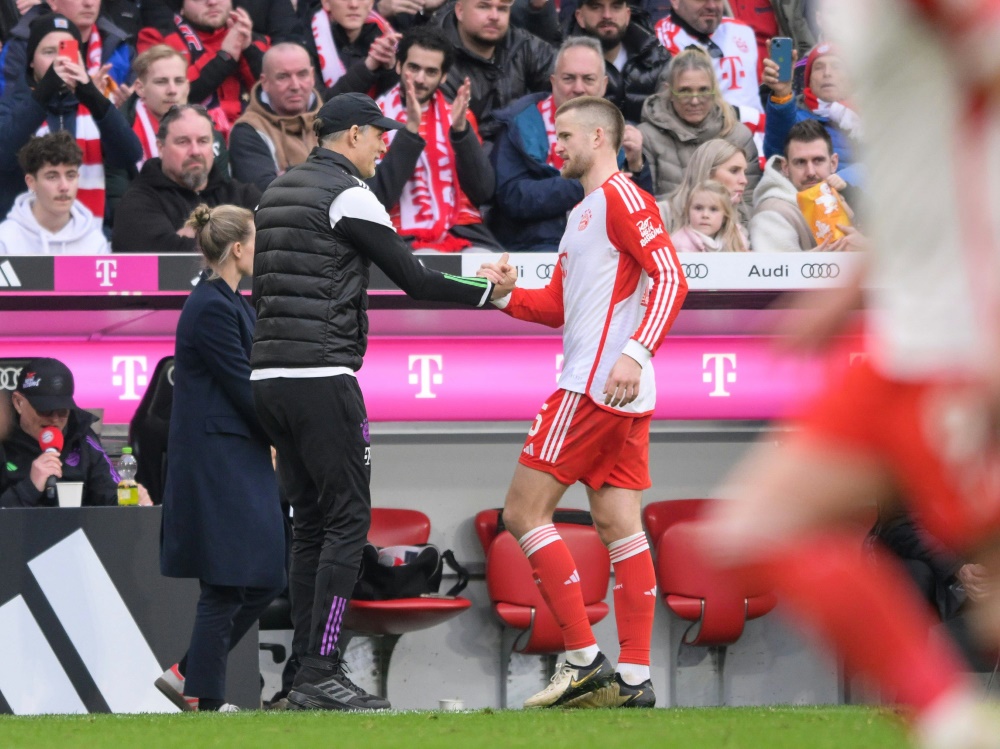Bayern-Trainer Thomas Tuchel und Eric Dier (Foto: IMAGO/Markus Fischer/IMAGO/Markus Fischer/SID/IMAGO/Markus Fischer)