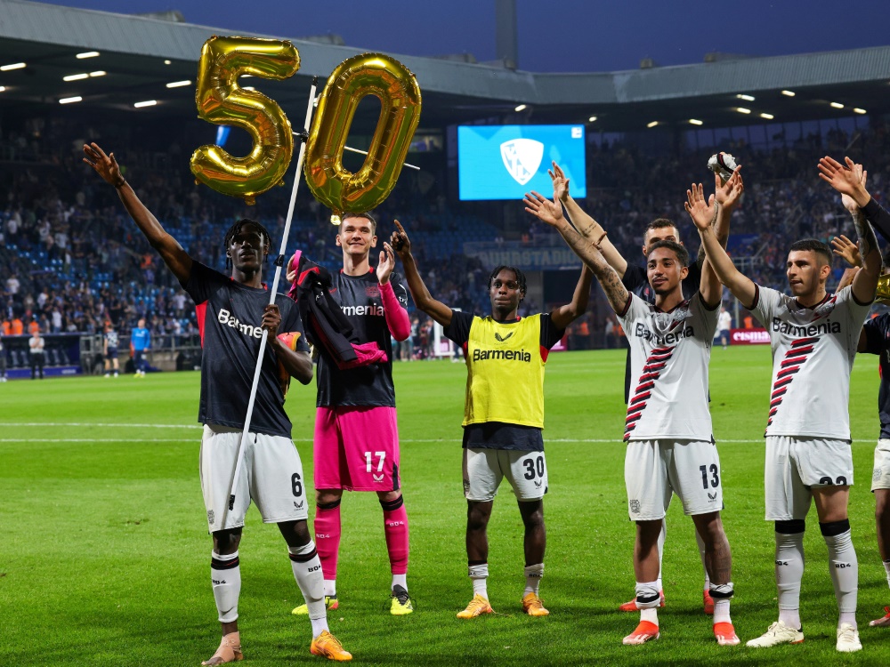 Seit 50 Spielen ungeschlagen: Bayer Leverkusen (Foto: FIRO/FIRO/SID)